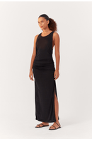 Vestido Jersey Franzido Lateral