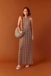 Vestido Tule Estampa Areal