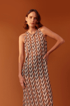 Vestido Tule Estampa Areal