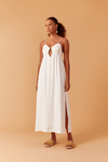 Vestido Cropped Linho Bordado Concha