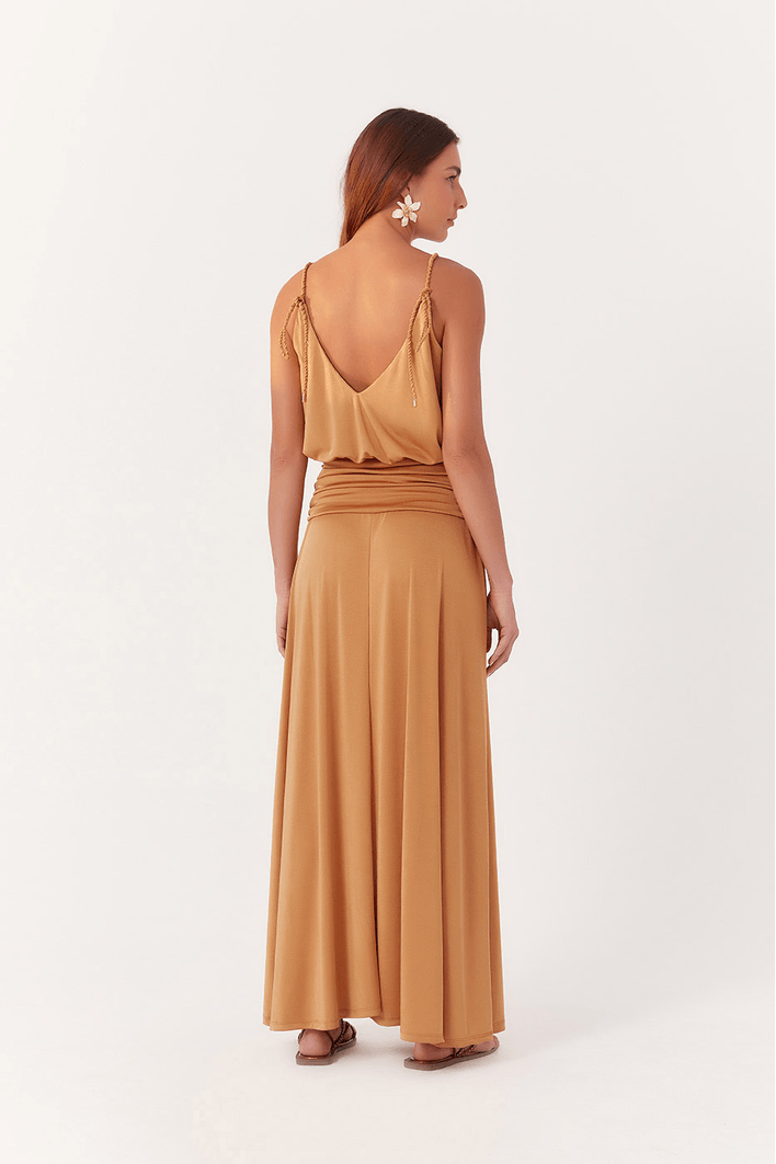 Vestido Franzido Cintura Jersey