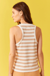 Blusa Estampa Listra Bege Com Bordado