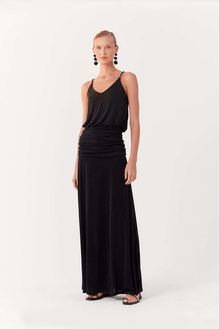 Vestido Franzido Cintura Jersey