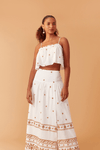 Saia Cropped Bordado Barrado