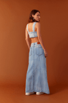 Saia Jeans Longa Recortes