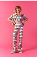 Calça Tricot Jacquard Zig Zag