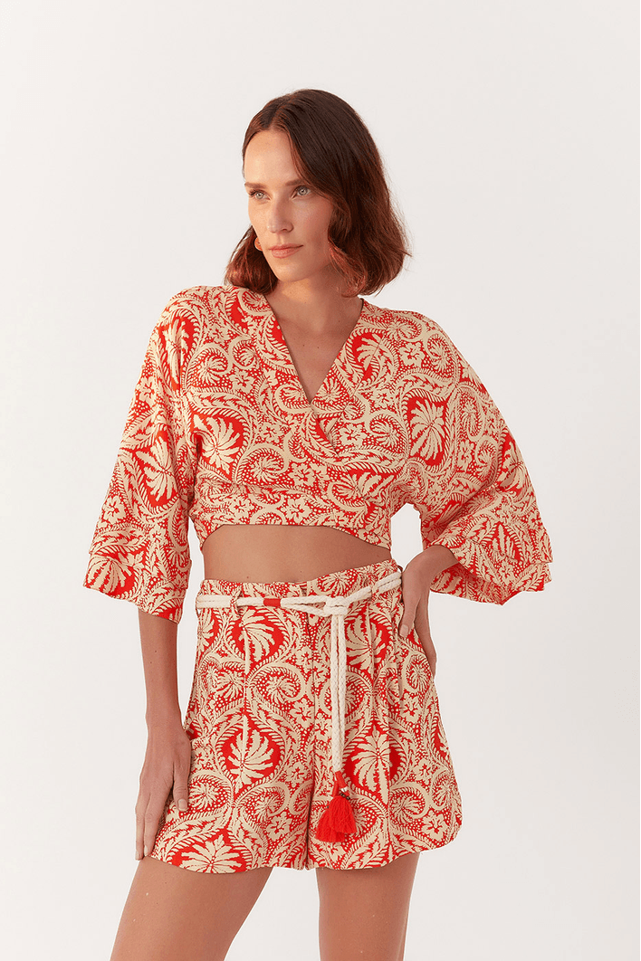 Blusa Transpassada Estampa Verano Beta