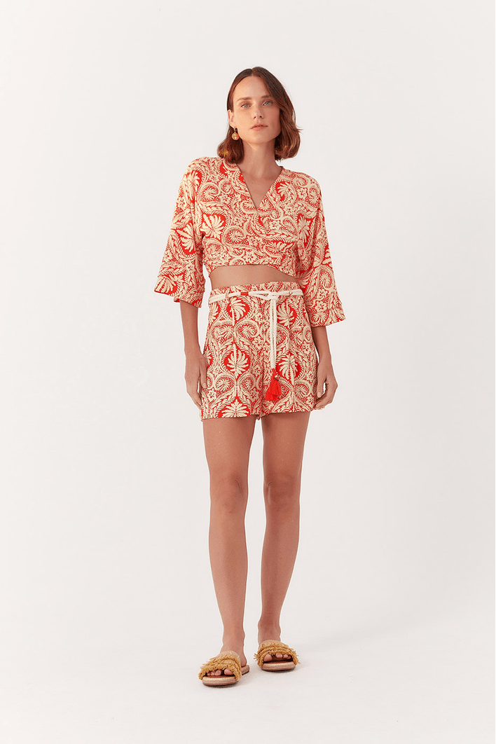 Blusa Transpassada Estampa Verano Beta