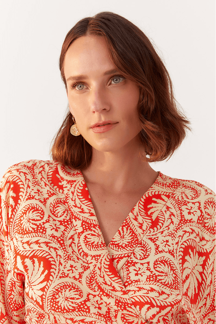 Blusa Transpassada Estampa Verano Beta