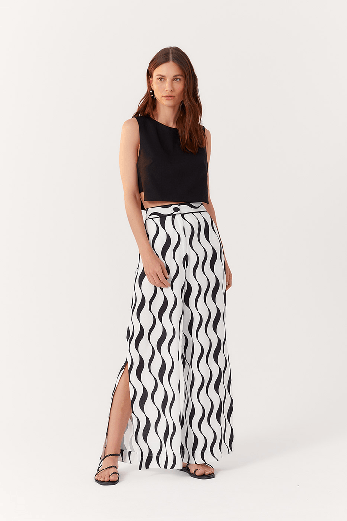 Calça Linho Estampa Pontal