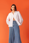 Calça Jeans Cropped Recortes