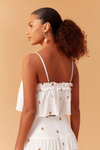 Blusa Bordada Decote Reto