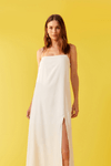 Vestido Linho Cropped Fenda