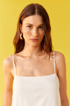 Vestido Linho Cropped Fenda