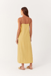 Vestido Linho Cropped Fenda
