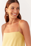 Vestido Linho Cropped Fenda
