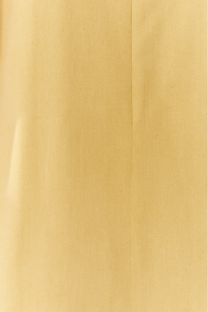 Vestido Linho Cropped Fenda