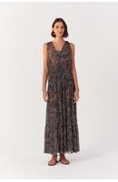 Vestido Longo Tule Estampa Búzios