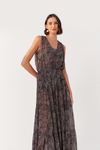 Vestido Longo Tule Estampa Búzios