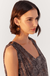 Vestido Longo Tule Estampa Búzios