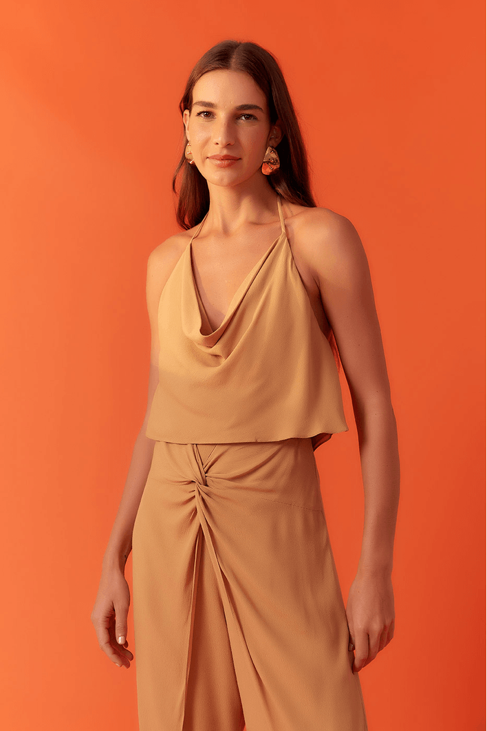 Blusa Crepe Decotada