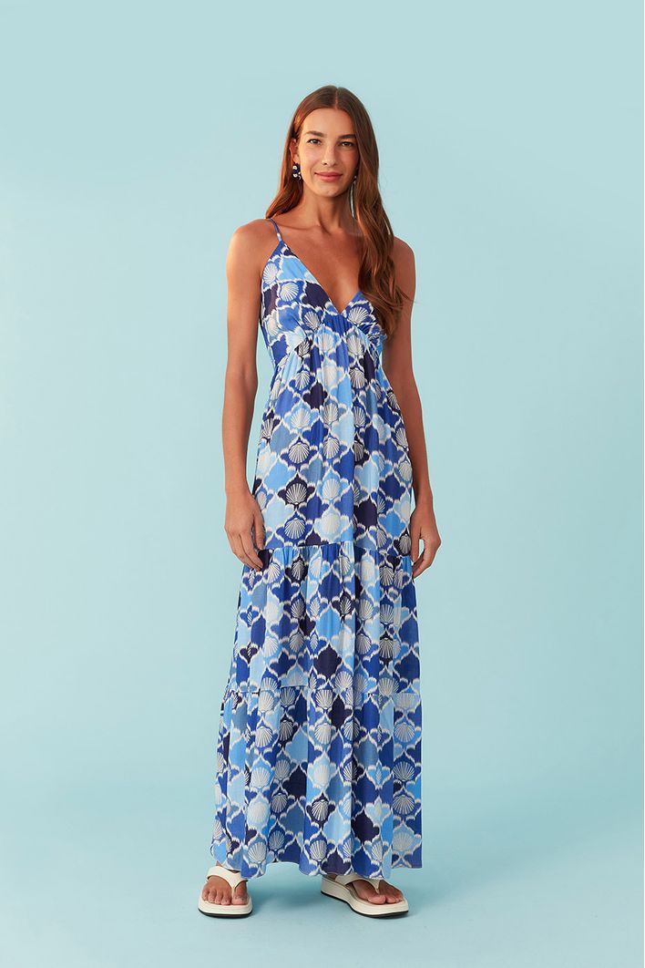 Vestido Longo Estampa Senilia