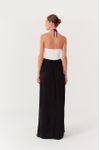 Vestido Longuete Crepe Bicolor