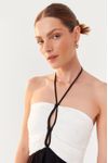 Vestido Longuete Crepe Bicolor