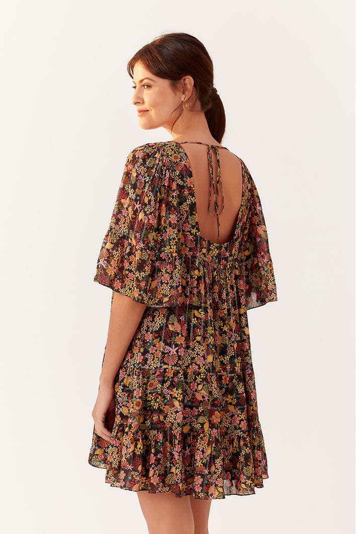 Vestido Lurex Estampa Água Doce
