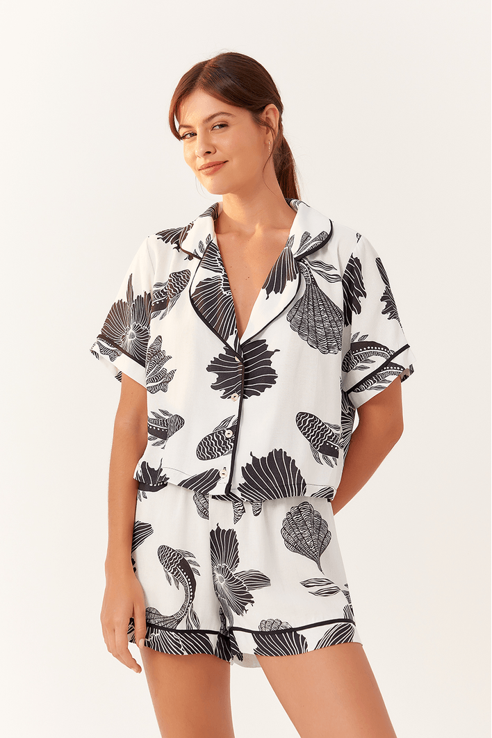 Pijama Camisa Estampa Mergulho