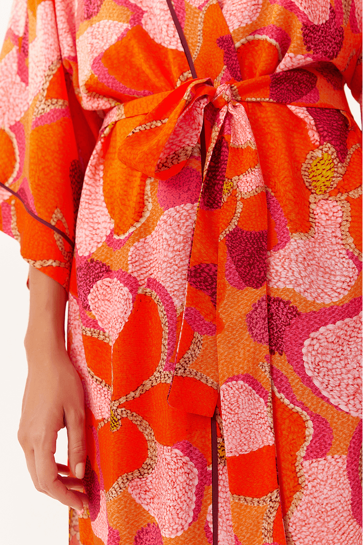 Kimono Estampa Flower Power