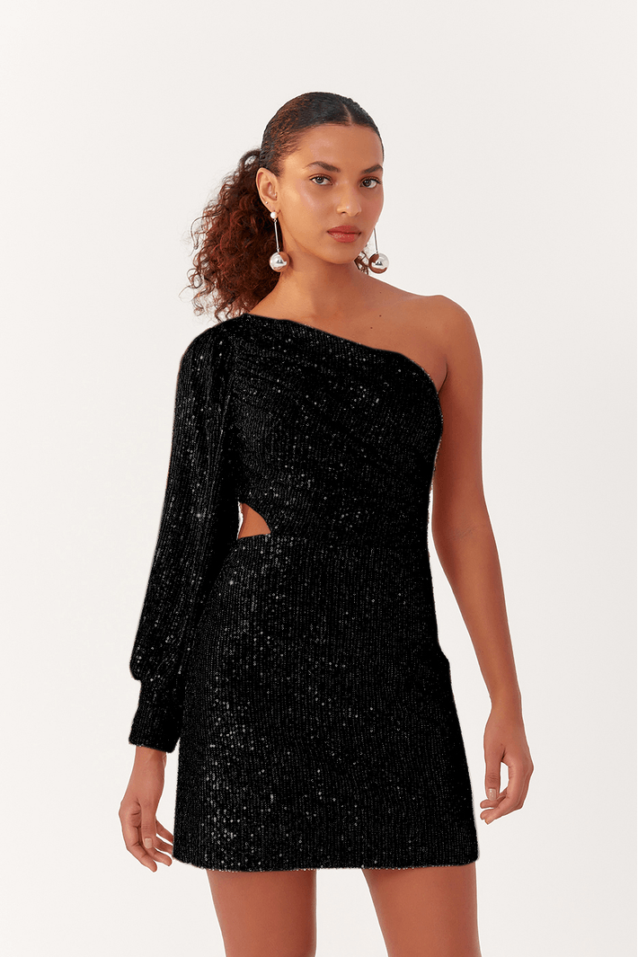 Vestido Um Ombro Só Paetê