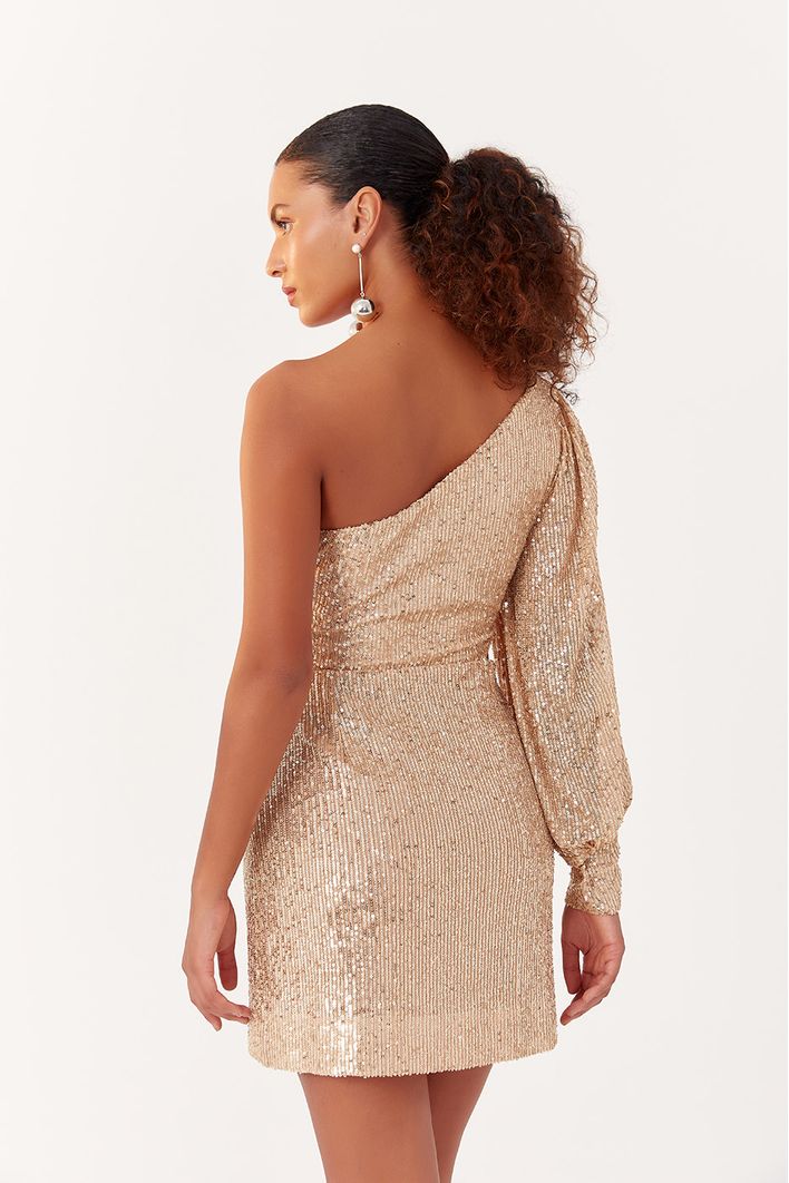 Vestido Um Ombro Só Paetê