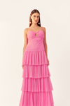 Vestido Longo Alças Tule
