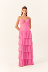 Vestido Longo Alças Tule