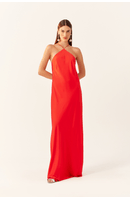 Vestido Longo Degagê Costas Cetim