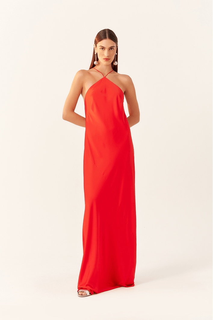 Vestido Longo Degagê Costas Cetim