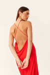 Vestido Longo Degagê Costas Cetim