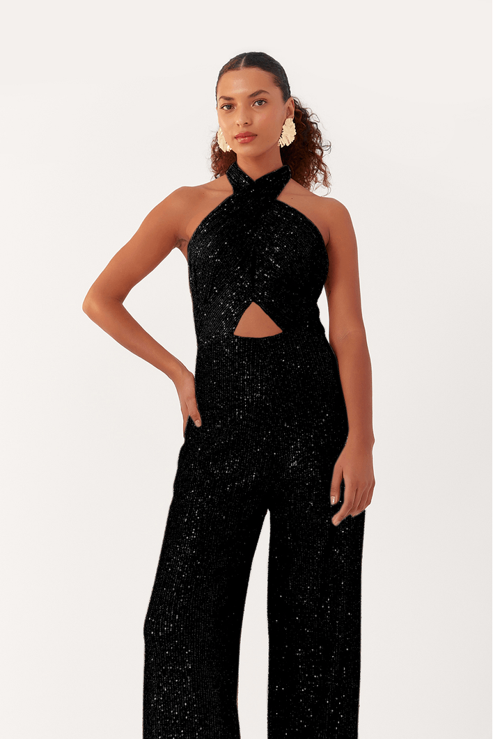 Macacão Frente Única Paetê