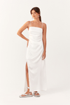 Vestido Cetim Longo Recortes