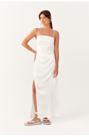Vestido Cetim Longo Recortes