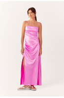 Vestido Cetim Longo Recortes