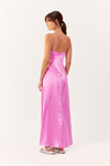 Vestido Cetim Longo Recortes