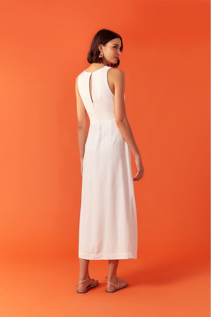Vestido Cropped Linho Nó