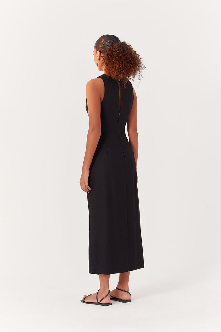 Vestido Cropped Linho Nó