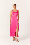 Vestido Cropped Fenda Cetim