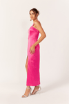 Vestido Cropped Fenda Cetim