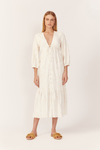 Vestido Cropped Linho Bordado Decote V