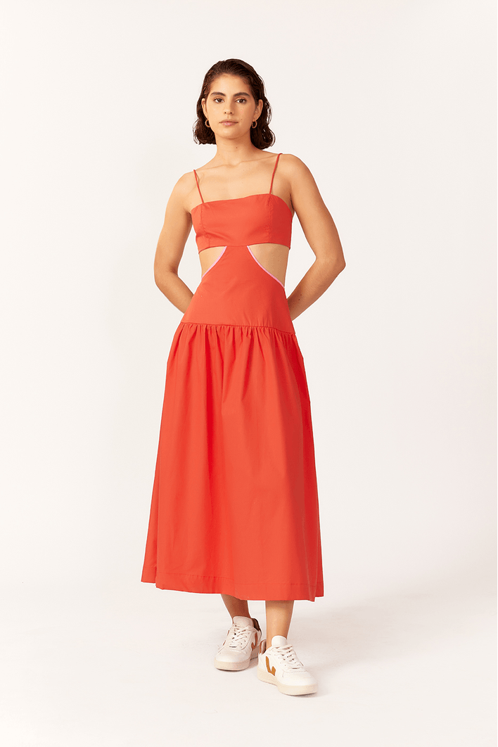 Vestido Midi Recortado