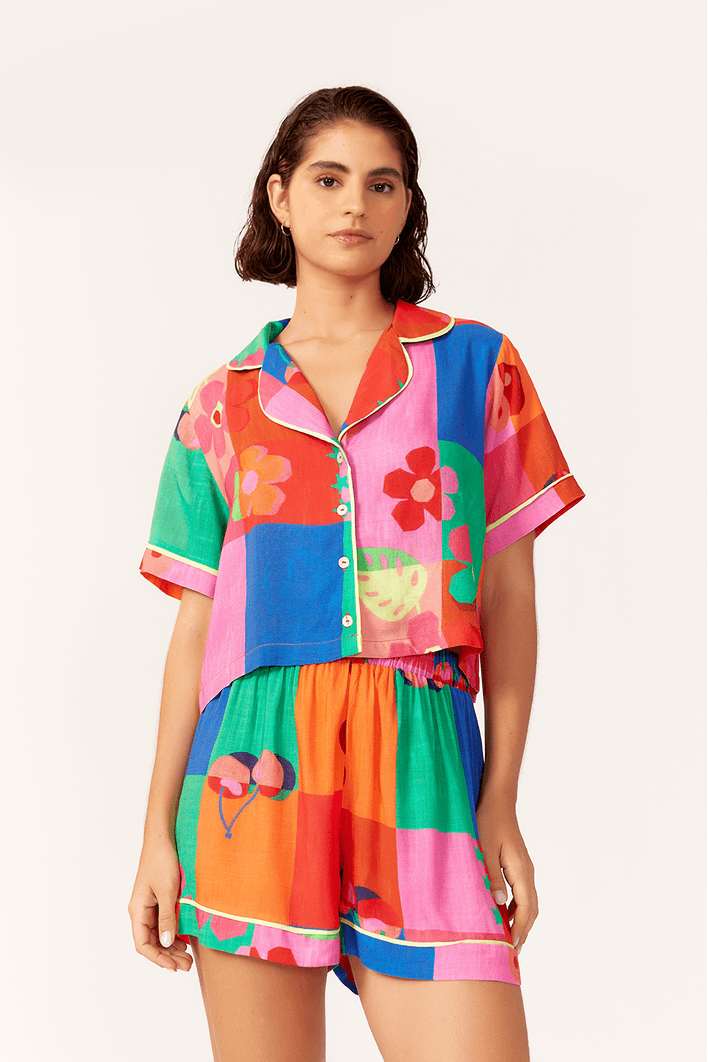 Pijama Camisa Estampa Simpatia